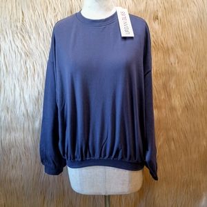 Urban Bliss Balloon Sleeve Sweatshirt Navy Purple